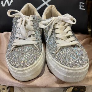 Betsey Johnson Sparkling Crystal-Embellished Women's Sneakers